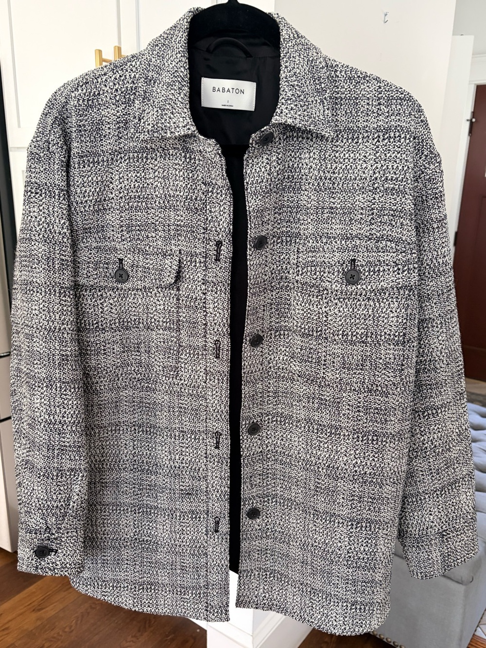 BABATON Aritzia Joan Shacket Black & White Textured Shirt Jacket (Orig. $200)